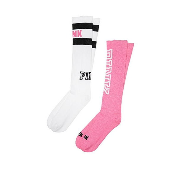 Victoria Secret PINK Collegiate Collection Crew Socks Color Blue NRFP Victoria Secret PINK Collegiate Collection Crew Socks Color Blue NRFP